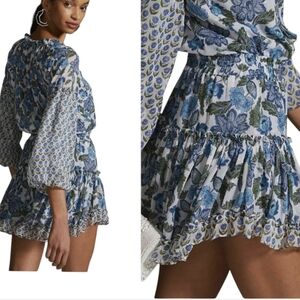 Misa Los Angeles Blue and White Floral Dress